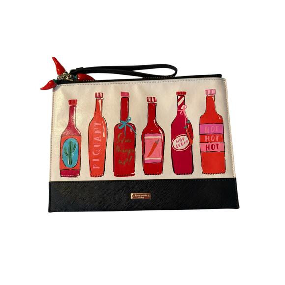 Kate Spade New York “Spice Things Up” Hot Sauce Bottle Wristlet Clutch - Picture 1 of 11